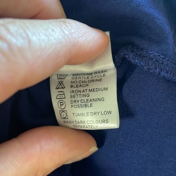 Milk Nursingwear Navy Blue 3/4 Sleeve Crossover Top Midi Dress sz M - Picture 10 of 14